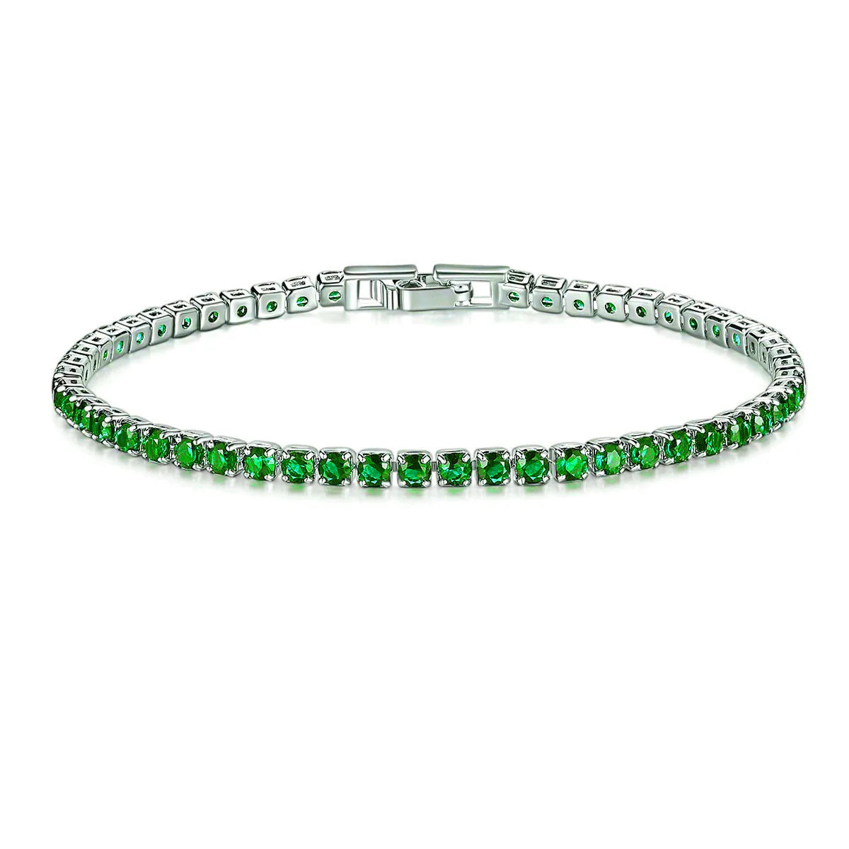 Summer High-end Jewelry Gifts Exquisite Shiny White Gold Plated Bracelet Multicolor 3mm Zirconia Bracelet Gifts for Women