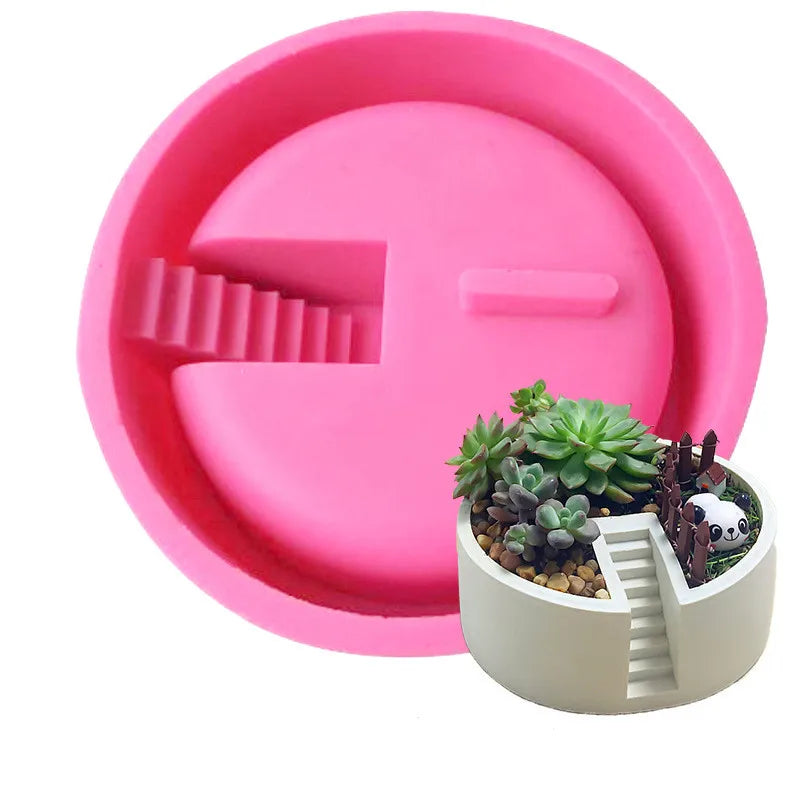 HY Silicone Molds for Concrete Cement Pots DIY Round Planter Pot Mold Garden Vase Molds