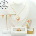 Schmuck Stone Stainless Steel Geometric Gold Plated Women 4Pcs Cubic Zirconia Jewelry Sets Jewelry Girl Gift Sets