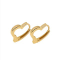 Heart Shape Simple Design 18k Gold Earring Women Gold Jewelry Charm Earrings 18k Real Genuine Solid Yellow Gold Earrings