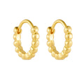 Fashion Jewelry 925 Sterling Silver Earrings Geometric Round Bead Shape Gold Plated Hoop Earrings Women Luxury