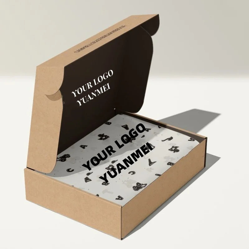 Custom Printed Corrugated Carton Mailer Box Folding Postal Shipping Design for Socks and Fur Embossing Handling