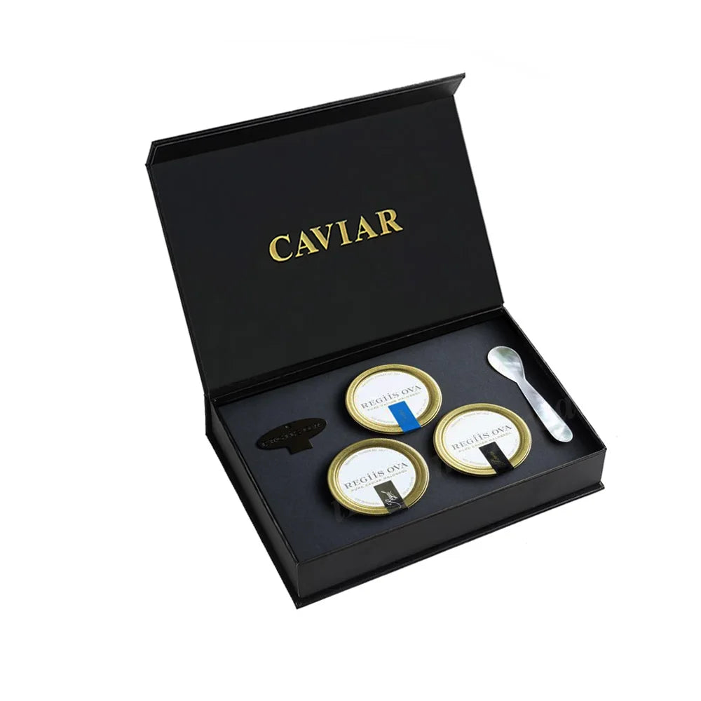 Customized Print Waterproof High-End Caviar Packaging Box with Excellent Food Box Design