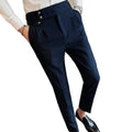 Wholesale High Quality Solid Color Men's Office Business Casual Slim Fit Pants with Zipper Fly Mid Waist Waterproof & Breathable