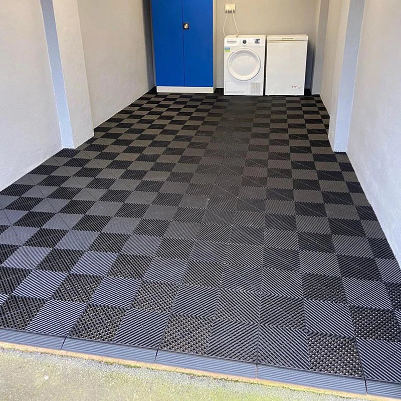Customization Garage Floor Tiles Modular Interlocking Plastic Auto Detailing Workshop Car Wash Floor Carpet Tiles Garage
