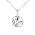 Popular Round Natural Abalone Shellfish 925 Silver Pendant Necklace Custom Jewelry