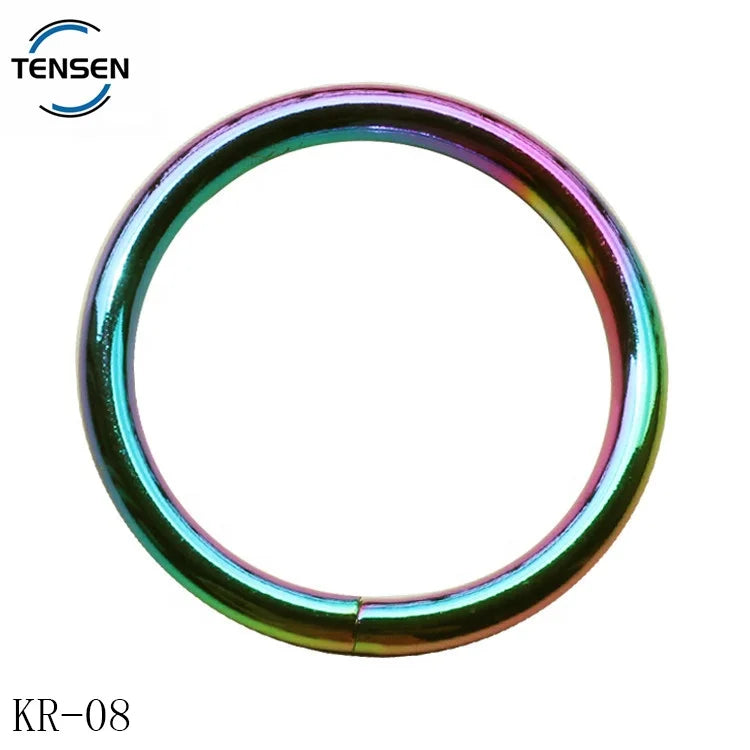 Custom Bags Hardware Branded Large O Buckle Rainbow Color Backpack Metal Alloy Keyring Accessory Metal Ring Blanks for Luggage