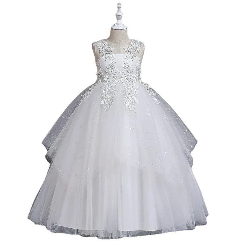 Summer Girls Teenager Wedding Birthday Party Dresses Ball Gown Floor Length Girls First Communion Dress Princess Dress