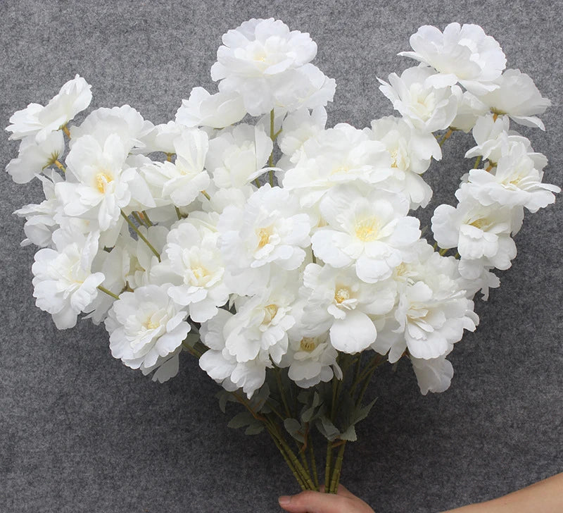 White Artificial Single Flower Leaves for Wedding Outdoor Decoration Artificial Flowers