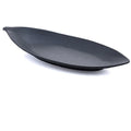 Unbreakable Japanese Restaurant Dinnerware Black Matte Leaf Shape Melamine Sushi Plate