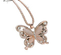 Women Crystal Butterfly Charm Jewelry Necklace Pendant Long Chain Necklace Jewelry for Women Girl Friend Ladies Gifts