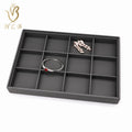 Luxury Stackable 12 Grids Pu Leather Jewelry & Watch Display Tray with Customizable Logo for Retail Selling