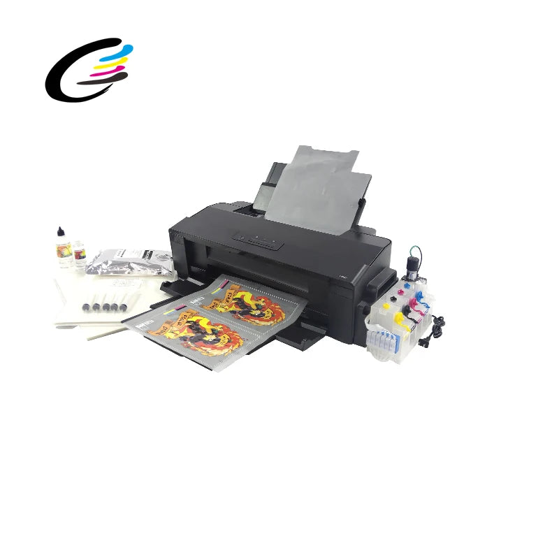Fcolor A3 +A3 Sheet 6 Colors Desktop Inkjet Heat Transfer Dtf Pet Film Printer for epson L1800  Printer