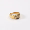 Joolim Jewelry 18K Gold Plated Luxury Chunky Band Zirconia Pave CNC Inlay Stainless Steel  Rings for Women Tarnish Free