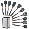 OEM Manufacturer 10-Piece Silicone Kitchenware Set Stainless Steel Kitchen Tools Including Spatula Knife Ladle for Cooking