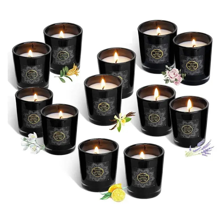 Luxury Matte Empty 10oz Black 8oz Candles Jars Glass Bottle for Candle Making  Candle