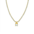 Waterproof Jewelry Chain Crystal Choker Pendant Necklace Stainless Steel 18k Gold Plated Cubic Zirconia for Women Gift YF2674