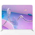 2024 Hotsale ADMAX TE-28C-FME8 Durable Silver Custom Print Portable 8 ft Trade Show Tension Fabric Pop Stand Tube Backdrop