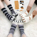 Japanese Cat Claw Coral Fleece Female Floor Socks Plush Autumn and Winter Warm Plus Velvet Thick Warm Slouch Socks