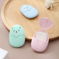 Mini Bear-shaped Hand Washing Sheets Box for Students and Children 50pcs Disposable Plastic Soap Paper with Cute Storage Boxed
