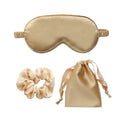 Natural Satin Polyester Sleep Mask Adjustable Colorful Eye Sleeping Mask Blindfold With Pouch and Hair Scrunchies