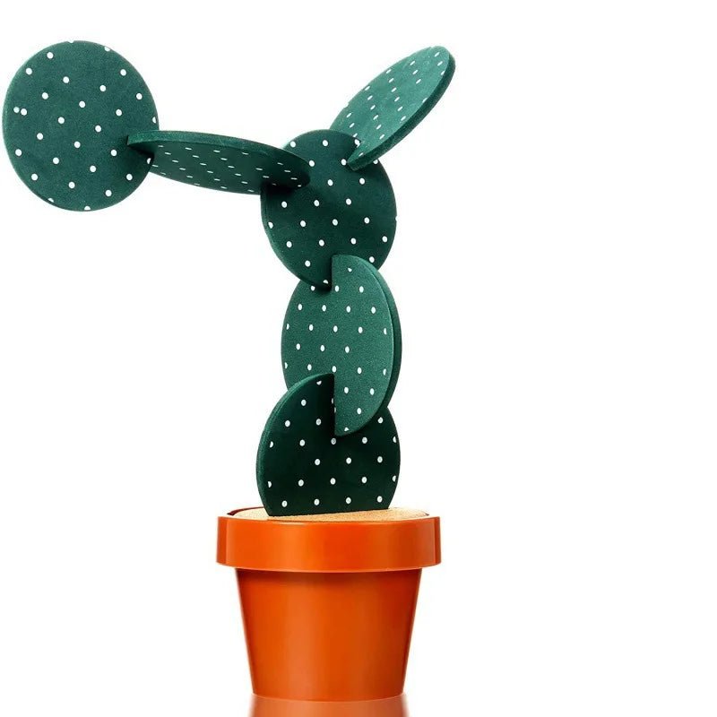 New Eco-Friendly Non-Slip Anti-Skid Heat-Insulation Kitchen Accessory Creative Cactus Tea Cup & Drink Mat