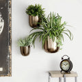 Indoor Plant Stand Round Metallic Gold Display Chrome Metal Wall Hanging Planters Outdoor Flower Pot Rack
