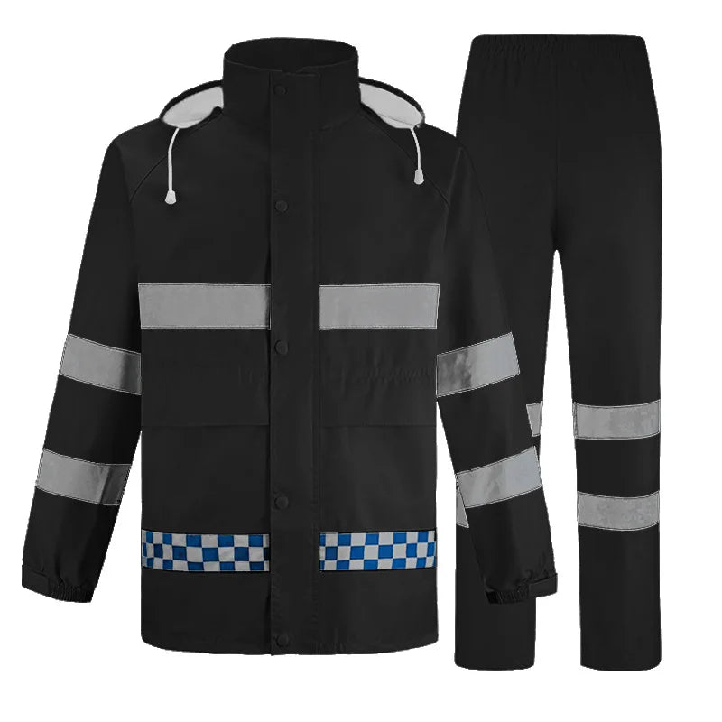 High Visibility Heavy Duty Rain Gear Reflective Raincoats Safety Jacket and Pants Suit Waterproof Rain Suits for Men & Women