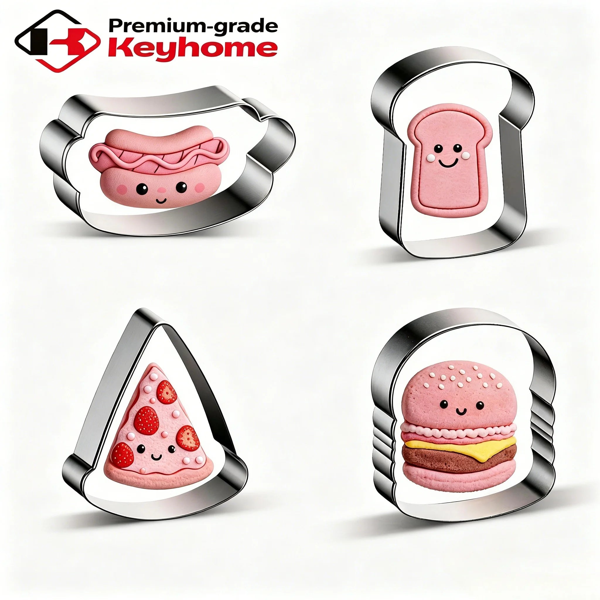 Hamburger Shape Cookie Sandwich Cutter Biscuit Mold Custom Stainless Steel Cookie Cutter for Dishwasher Safety