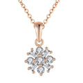 Manufacturer Direct Sale Rose Gold Plated Diamond Pendant Necklace Fashionable Engagement Gift Women 925 Silver Chains