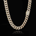 Hip Hop 15mm Zircon Cuban Chain Necklace for Men 18k Gold Plated Iced Out Large Necklace Wholesale Fine Fashion Chunky Necklace