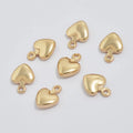 Simple 7.5mm 11mm Gold Plated Heart Pendant Heart Shape Pendant for DIY Jewelry Making Supplies