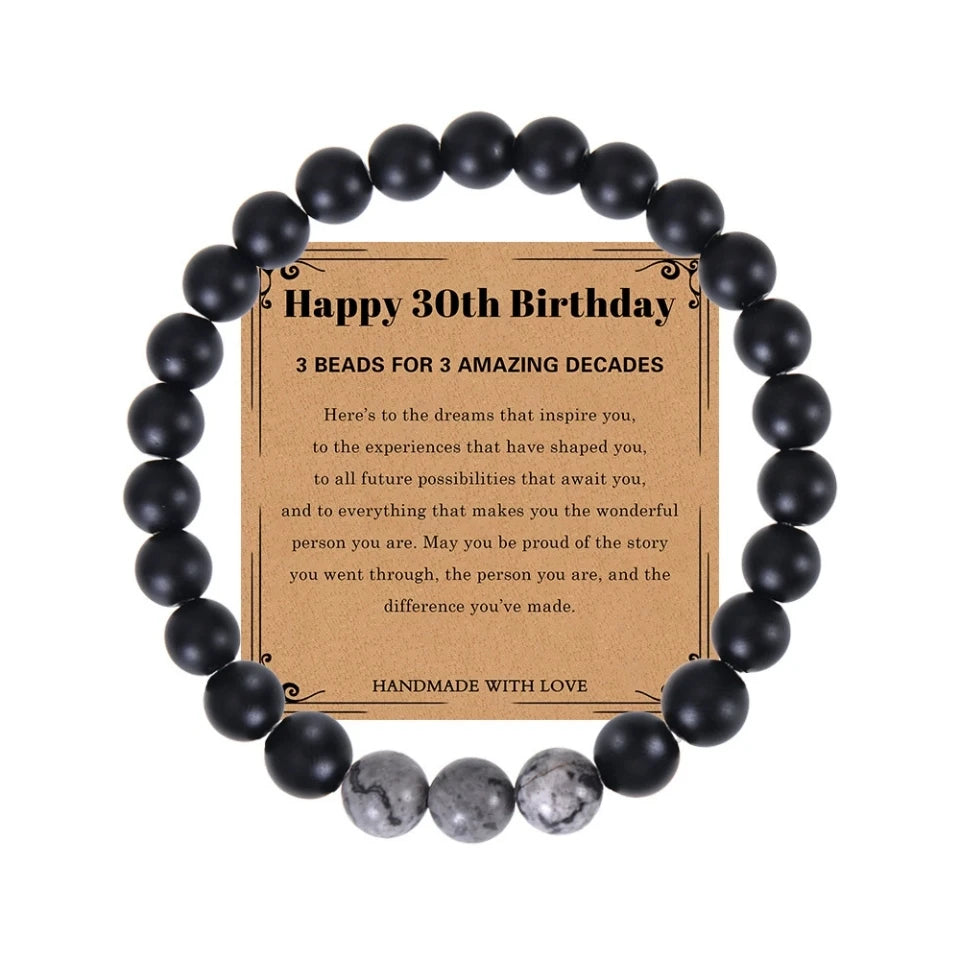 HP Birthday Gift CARDS Bracelet Natural Map Stone Beaded Bracelet Friendship Bracelet Beads Women Men