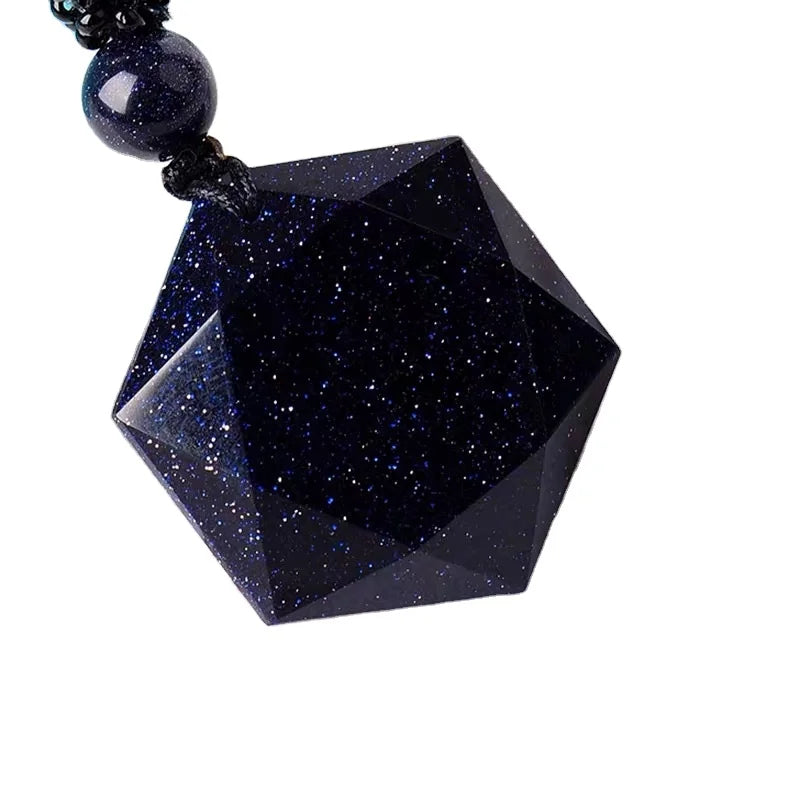 HZ Chakra Crystal Six-pointed Star Pendant Amethyst Stone Star Pendant for Men Women Pendant Necklace
