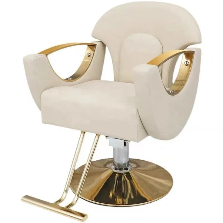 Synthetic Leather Height Adjustable Hair Cutting Chair Armchair for Salon and Workshop Use