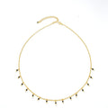 Wholesale Natural Black Spinel Necklace 925 Sterling Silver 18K Gold Plated Natural Stone Necklace for Women