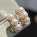 Netizen Little Pea Stud Earrings 5-6MM Natural AAAA Grade Gold Plated White Freshwater Pearl Trendy Women's Pearl Earrings