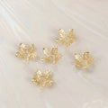 Beaded Bracelet Endcap Clasp Brass Plating 18K Leaf Shape Gold Accessories Jewelry Petals Bulk Beadcaps