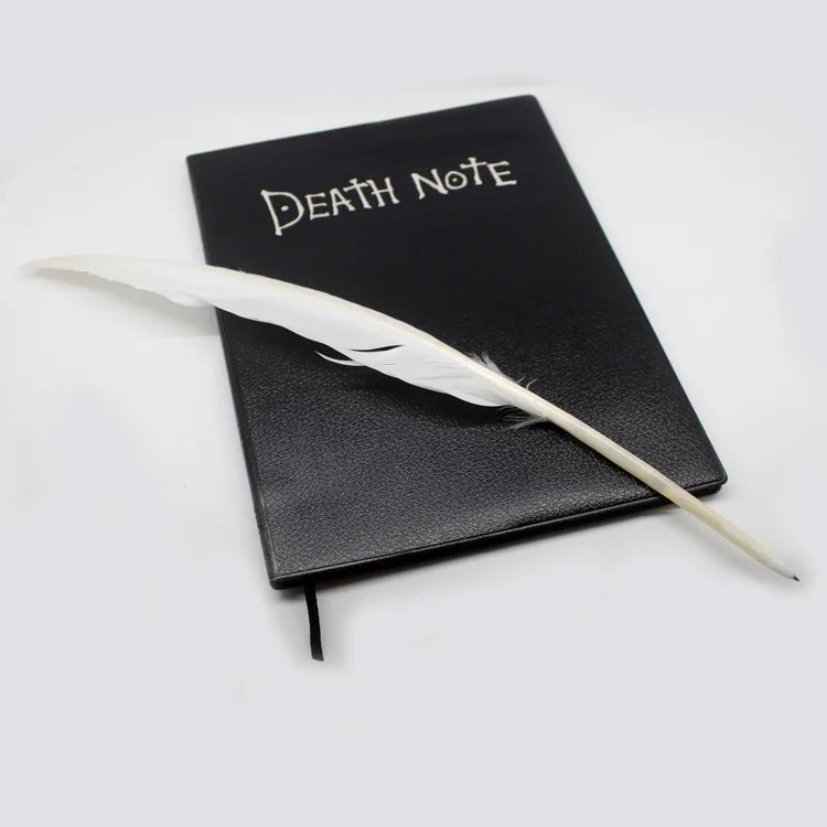 2026 Trending Anime Death Note Notebook Set with Feather Pen A5 PU Leather Journal Cosplay Prop Stationery Gift for Fans