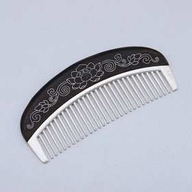 New Arrival Anti-static Sterling Real Full 999 Silver Magic Hair Comb Health Maintenance Household Mahogany Beauty Comb