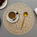 European Gold Silver Round Placemats Restaurant Hollow PVC Decoration Meal Mat Anti-hot Dining Table Line Mat Steak Plate Pad
