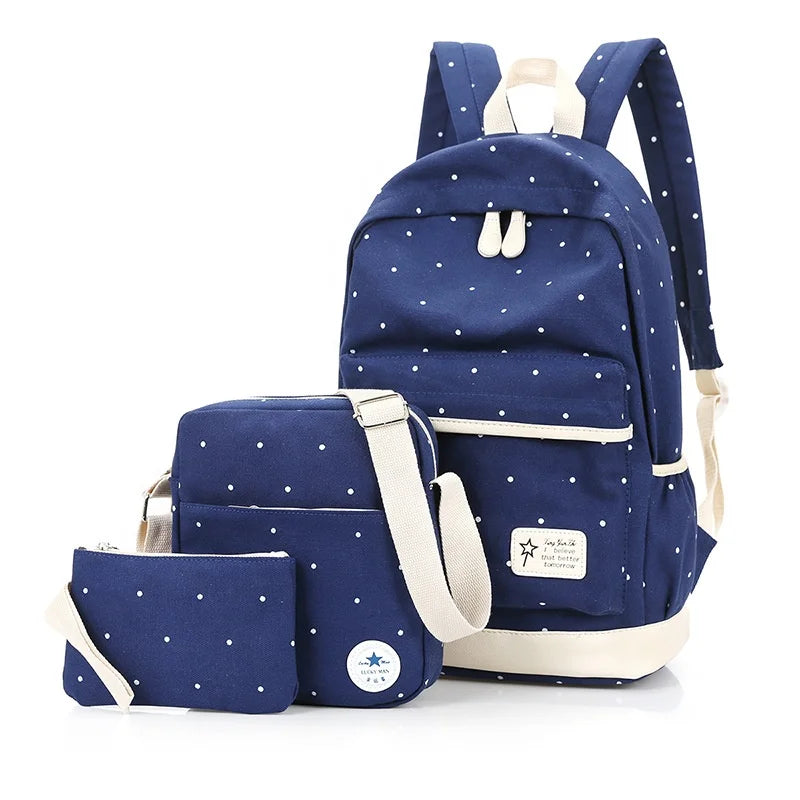 Best Selling Fashion Multifunction 3 in 1 School Kids Waterproof Denim Backpack with Letter Pattern and Polyester Lining