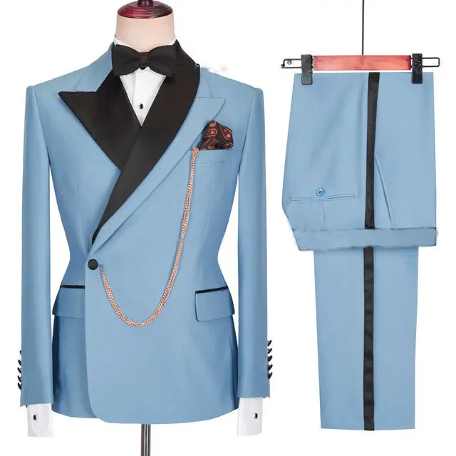 S-7XL Men's Suit Two-piece Wedding Groom Groomsmen Men's Suit Set Korean Version Formal Suit Plus Size