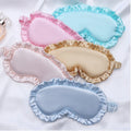 Adjustable Double-Sided Silk Satin Eye Mask Breathable Soft Blindfold with Elastic Strap Light Shading Sleep Eyepatch Ruffles