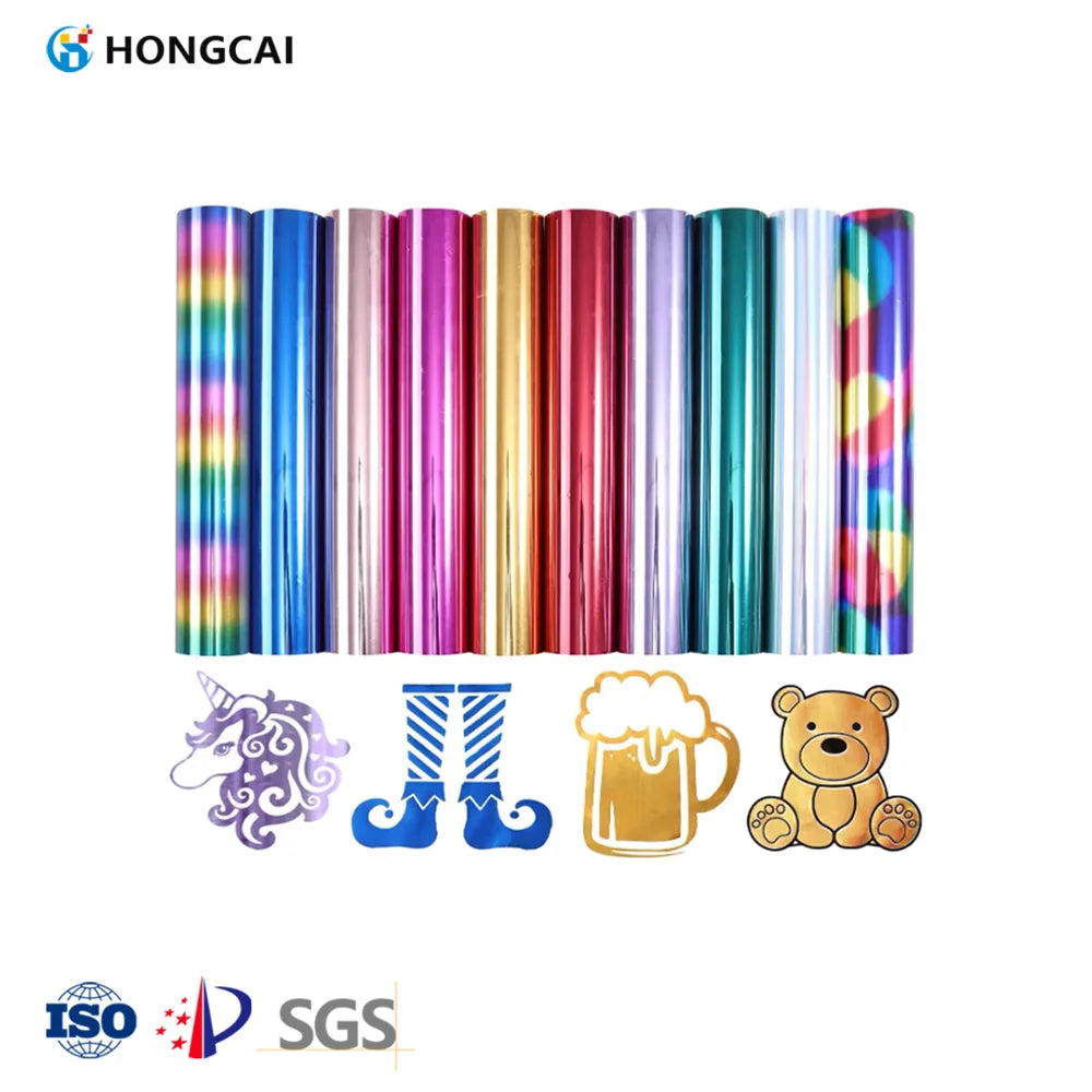 Holographic High Temperature Heat Transfer Vinyl Roll Soft Metal Laser Washable Shinning HTV Material for Clothing Paper Film