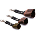 New Arrival Personalized Custom Retro Metal Cow Bell Genuine Leather Strap Hiking Bear Bells for Dogs