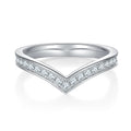 Silver 925 Original Total 0.5 ct Excellent Cut D Color Pass Diamond Test Full Circle Moissanite Cocktail Ring Band for Women
