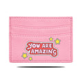 Slim Embossed Personalized Design Logo UV Print Monogrammed PU Vegan Leather Credit Card Holder Wallet Porta Targeta De Credito