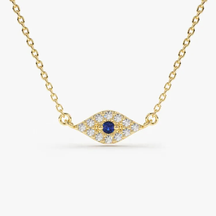 Dainty Amulet Jewelry Gold Plated 925 Sterling Silver Turkey Evil Eye Pendant Necklace Wholesale