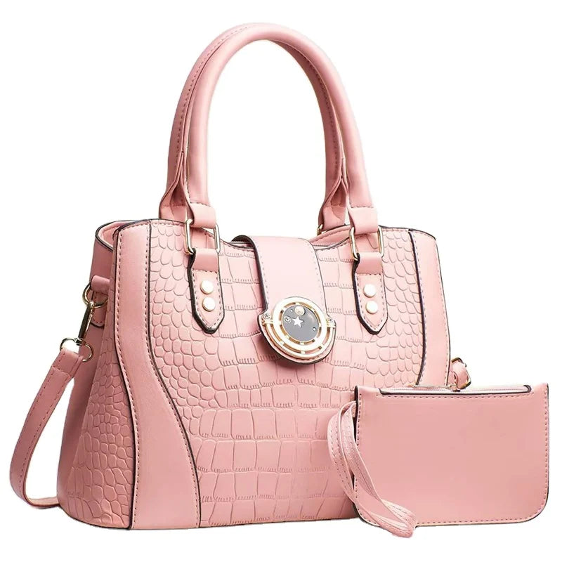 2022 New Fashion Wholesale Stone Pattern Stitching Design Shoulder Bag Set Luxury Large Capacity High Quality Handbag